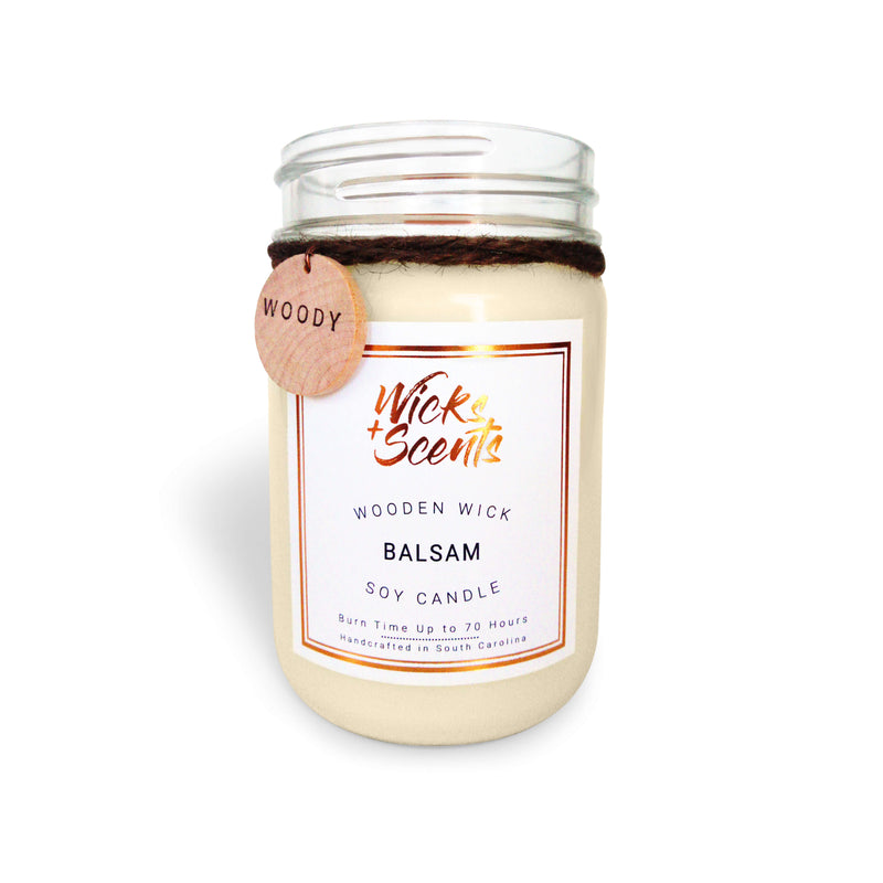 BALSAM WOODEN WICK CANDLE (8 OZ AND 12 OZ SIZES)