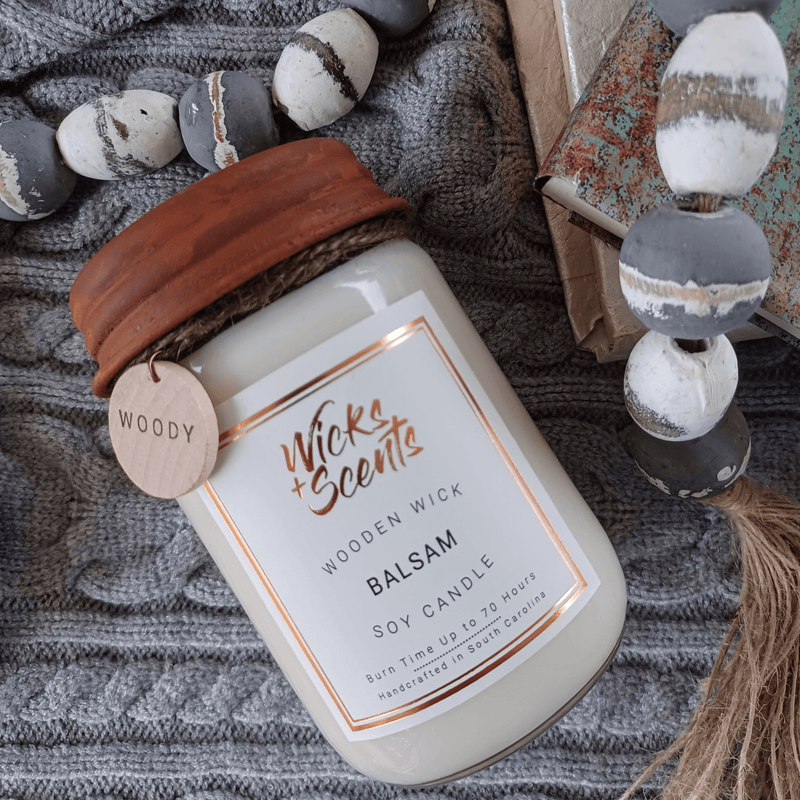 Balsam and Cedar Wooden Wick Soy Candle