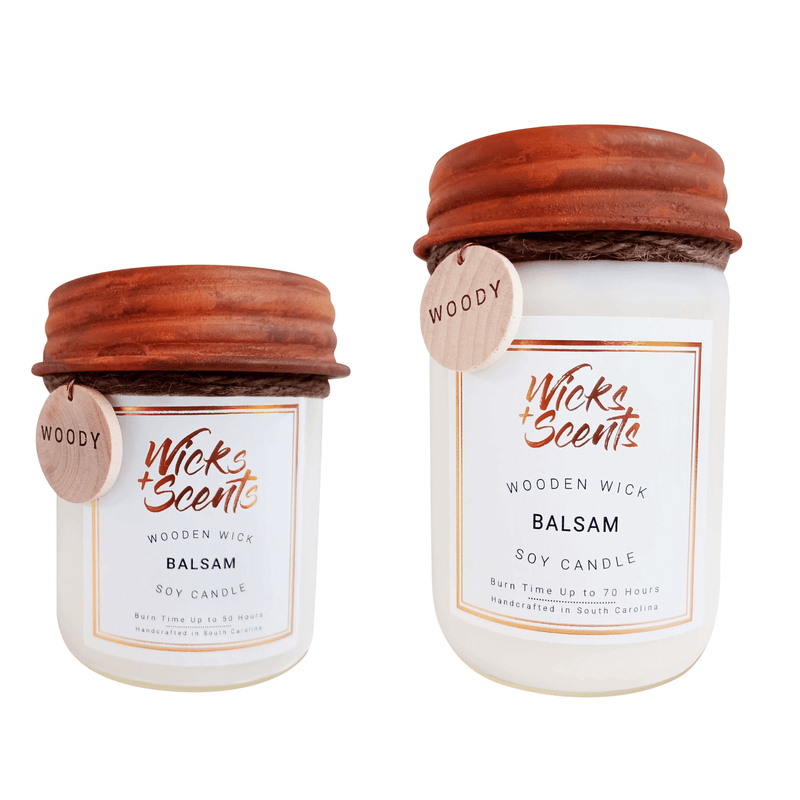BALSAM WOODEN WICK CANDLE (8 OZ AND 12 OZ SIZES)