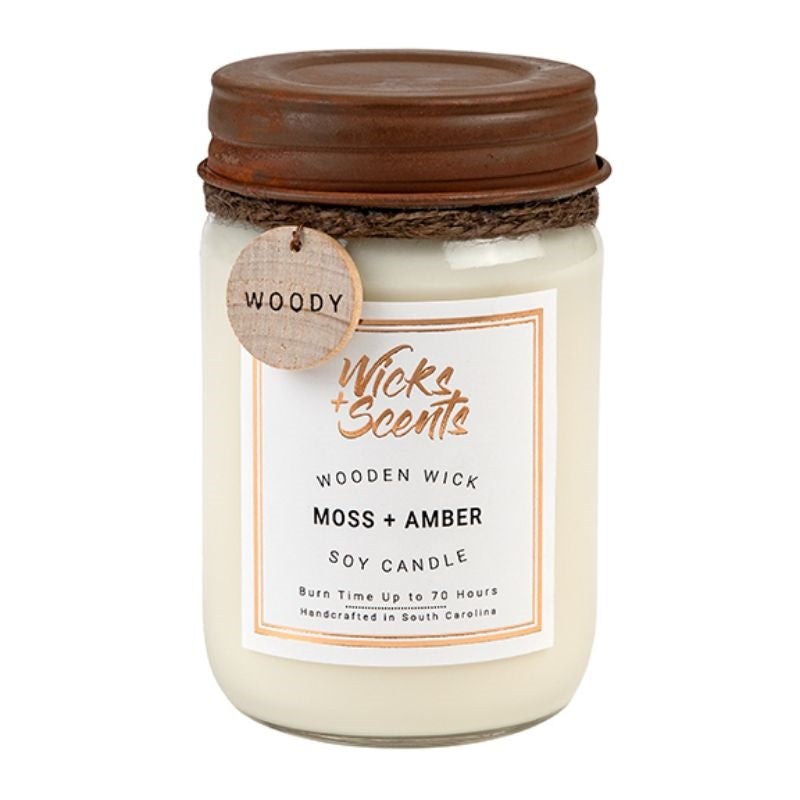 Moss & Amber Wick Candle 