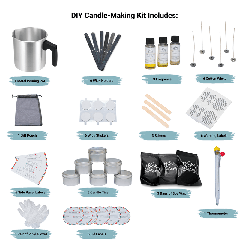 Candle Making Craft Supplies, Wax, Thermometer & Boil Bags
