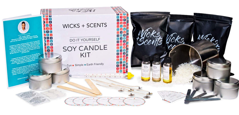 Complete Soy Candle Making Kit – 18 Candle Tins, Soy Wax, Oils, Wicks & More